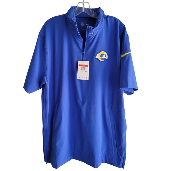 NWT Nike Los Angeles Rams On Field Short Sleeve Windbreaker Size L - Picture 2 of 15